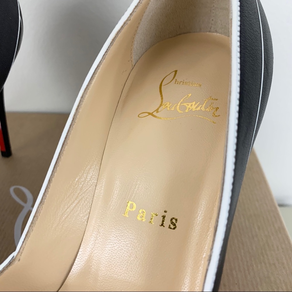 Christian Louboutin Black/White Undessin 85 Calf - Picture 3 of 8